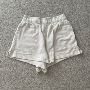 Aerie High-Waisted Sweat Shorts Cream
